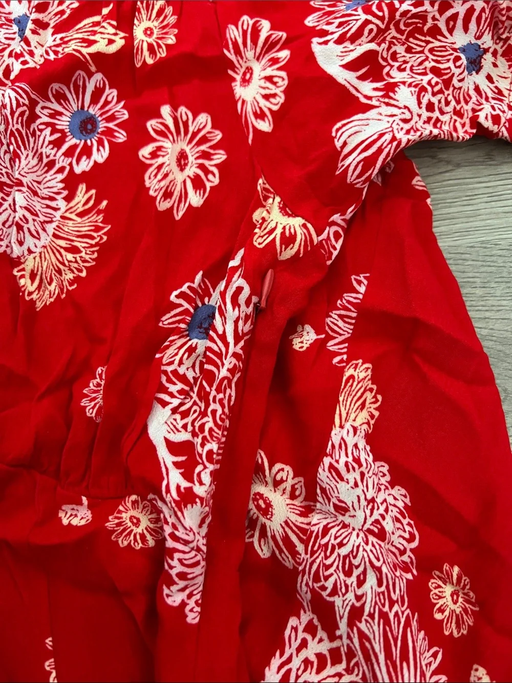 Free People Hawaiian Red Floral Midi Dress